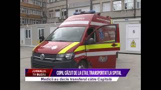 Copil cazut de la etaj, transportat la spital