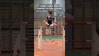 Horse girls jumping to conclusions like: 140 #hobbyhorse #hobbyhorsing #horses #sport #athlete #fyp