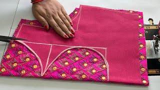 Designer Blouse Designs | Boat Neck Blouse Design | Cutting And Stitching Back Neck Blouse Design