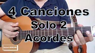 4 Canciones fáciles en guitarra  con solo 2 Acordes. canciones en Sol