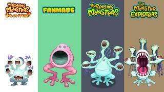 Dawn Of Fire Vs My Singing Monsters Vs Raw Zebra Vs The Monster Explorers | Redesign Comparisons