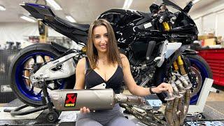 Installing Akrapovic Full Titanium Exhaust on Our Yamaha R1M!!!