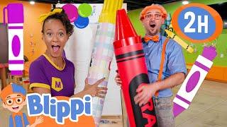 How Crayons are Made! | Blippi Painting for Kids  | Moonbug Kids - Art for Kids ️