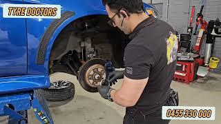 Mitsubishi Lancer new wheels(Rims) and wheel alignment process at Tyre Doctors