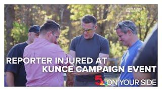 Reporter struck by shrapnel during Lucas Kunce campaign event at gun range