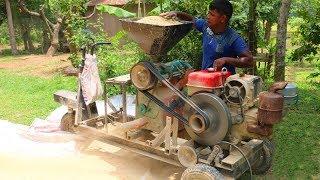 Traditional Auto Rice Milling Machine - Homemade Rice Processing Tool