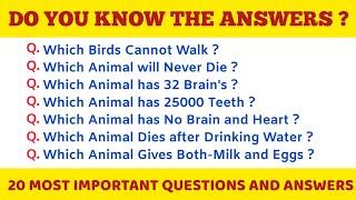 Expand your Knowledge with Top 20 Animals GK Questions and Answers | English GK | Mitabhra Gk