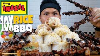 MANG INASAL 10 CUPS OF RICE + 10 PCS PORK BARBECUE MUKBANG ASMR