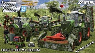 Mowing WET GRASS FIELD with FENDTs | Animals on Haut-Beyleron | Farming Simulator 22 | Episode 105