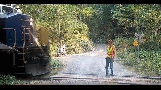 This guy didn't look both ways when CROSSING THE TRAIN TRACKS!!