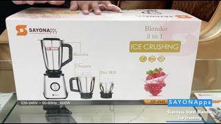 SAYONApps 3 in 1 STAINLESS steel BLENDER