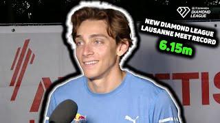 Mondo Duplantis Breaks Lausanne Diamond League Pole Vault Meet Record Clearing 6.15m