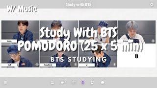 2 HOUR STUDY WITH BTS  | POMODORO (25/5) | BTS | PIANO BTS MUSIC | COUNTDOWN & ALARM