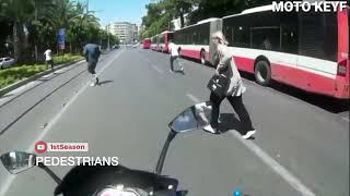 Motorcycle hitting a pedestrian compilation [2022]