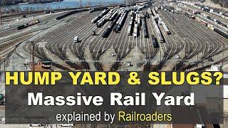 TRAINS EVERYWHERE! Massive rail yard with HUMP YARD explained by railroaders.