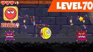 Red Ball 4 Level 70 - Level 70 Walkthrough - SpongeBob Ball Into The Caves Level 70, 71