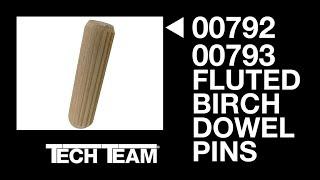 Tech Team's #00792/00793 Fluted Birch Wood Dowel Pins