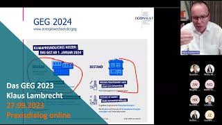 Neuerungen bei GEG und BEG – Anwendung in der Praxis – Fachvortrag von Klaus Lambrecht