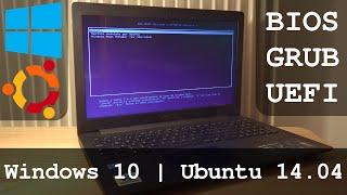 Windows 10 Ubuntu Dual Boot Tutorial | BIOS and UEFI partitions configuration on Asus X553MA