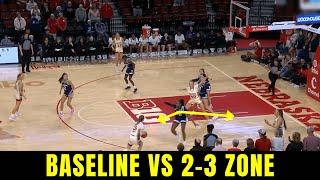 Wide open shot vs 2-3 zone defense - Baseline play