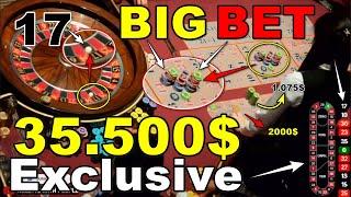 Live Roulette|Exclusive Big Bet Tuesday35,500$ at Las Vegas Casino $5,850/$162 Chips 2024-09-17