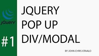 Jquery Pop Up div/modal Tutorial