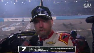 JUSTIN ALLGAIER CHAMPIONSHIP WINNING INTERVIEW - 2024 NASCAR XFINITY SERIES CHAMPIONSHIP RACE