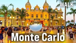 MONTE CARLO, Monaco 4K Evening Walk Tour with Captions [4K/60fps]