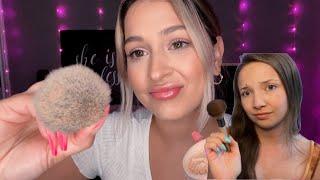 ASMR rude makeup artists do your makeup  