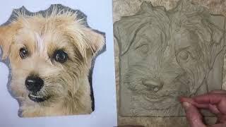 Sondra sculpting A Norfolk Terrier “Detour” | Pet Portraits by Alexander Art