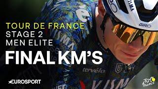 PERFECTLY EXECUTED RIDE ‍ | Tour de France Stage 2 Final Kilometres | Eurosport Cycling