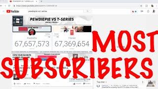 T Series overtakes Pewdiepie for most subscribers on YouTube / Mr. Beast saves Pewdiepie for a bit