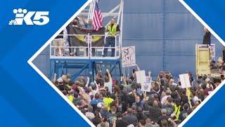 Protests break out at Boeing plant in Everett