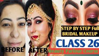 Indian Bridal Makeup Tutorial || Krylon Makeup ||Step By Step Beauty Parlour Course Class 26