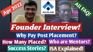 AccioJob Founder Interview | Review AccioJob |Pay Post Placement | AccioJob Full Stack Web Developer