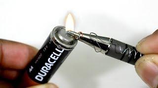 How To Start a Fire With AA Battery!