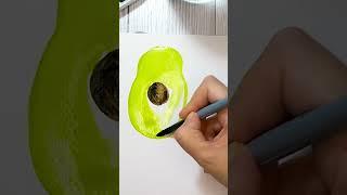 Painting an Avocado in Watercolors in Simple Steps