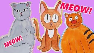 РИСУЕМ КОТИКОВ: WHO SAID MEOW? (Рисование+английский для детей 4-6 лет)