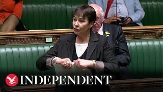 Caroline Lucas rips up copy of Illegal Migration Bill during impassioned Commons speech