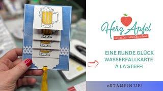 Stampin'Up! Eine runde Glück - Wasserfallkarte á la Steffi - Senkrechte Variante