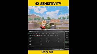 4 X ZERO RECOIL SENSITIVITY - BEST SENSITIVITY SETTING - ONE OF THE BEST #bgmi  #bgmisensitivity 