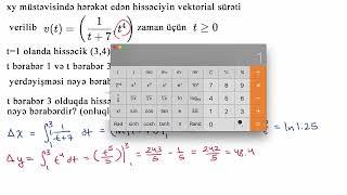 İki ölçülü sistemdə vektorial sürətdən yerdəyişmənin tapılması