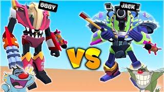 Oggy Becomes Giant Robot in Mechangelion Game | WIth Jack | Oggy Game