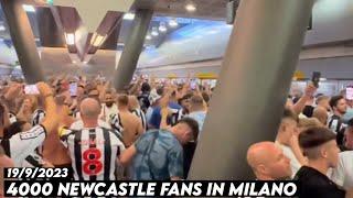 4000 NEWCASTLE FANS IN MILANO || AC Milan vs Newcastle united 19/9/2023