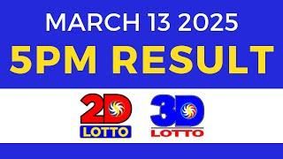 Lotto Result Today 5pm March 13 2025 PCSO