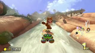 Mario Kart 8 Deluxe (Nintendo Switch) Tanooki Mario driving Streetle 150cc Gameplay [4K 60FPS]