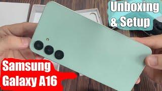 Samsung Galaxy A16 Unboxing, Setup & First Impressions (Light Green)