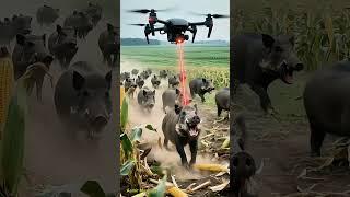 Drone to kill harmful pigs 3 #villagelife #smartfarming #rurallife #farmingtraditions #farming101
