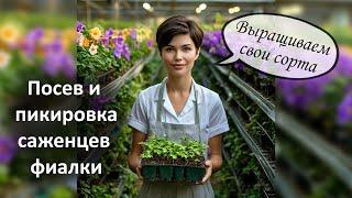 Посев и последующая пикировка саженцев фиалки  Селекция для начинающих 