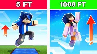 Minecraft But 1000 FT HIGHER EACH JUMP!